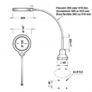 LED Ringlupenleuchte  mit Flexarm 36 cm Flexam l&auml;nge 3 Dioptrien